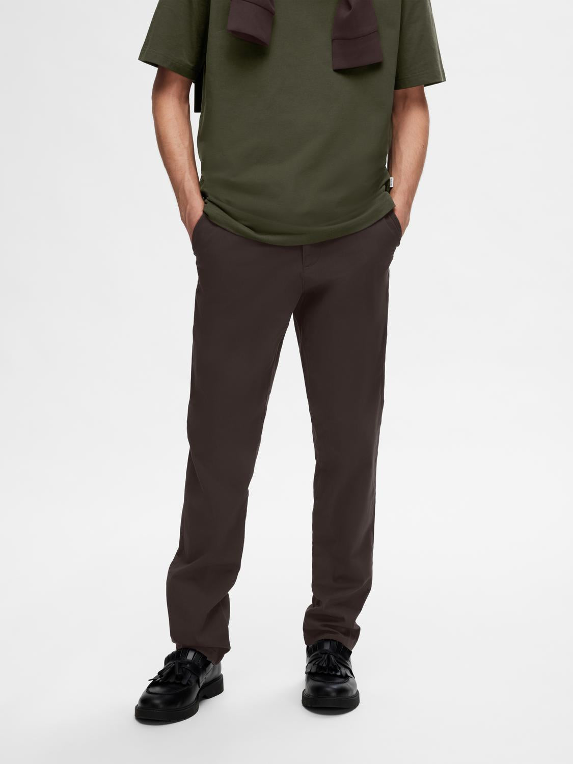 SLH175-SLIM Pants - Chocolate Torte